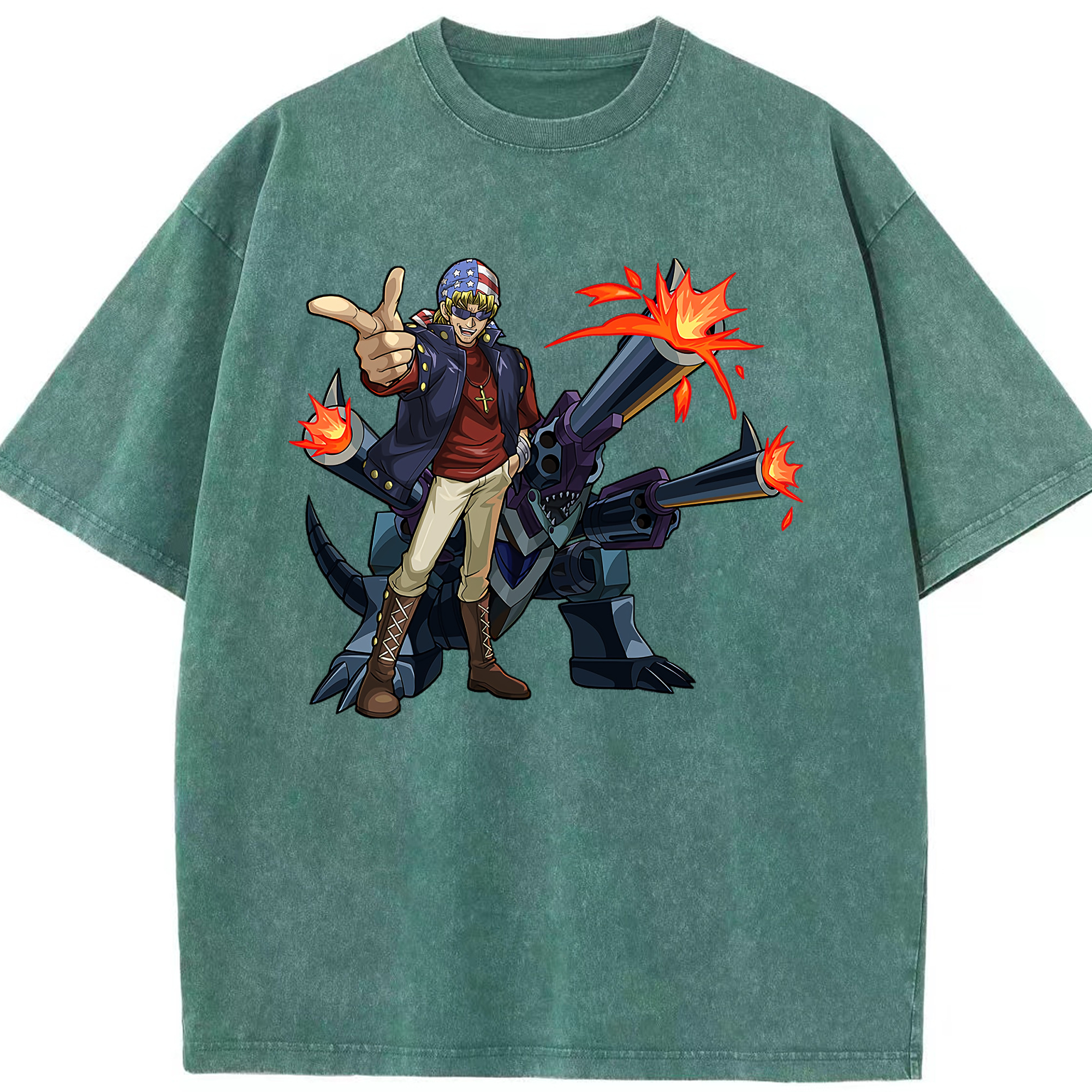 （画像用） 遊☆戯☆王 Yu-Gi-Oh! 綿100% ヴィンテージ風 半袖Tシャツ（フロントプリント）
